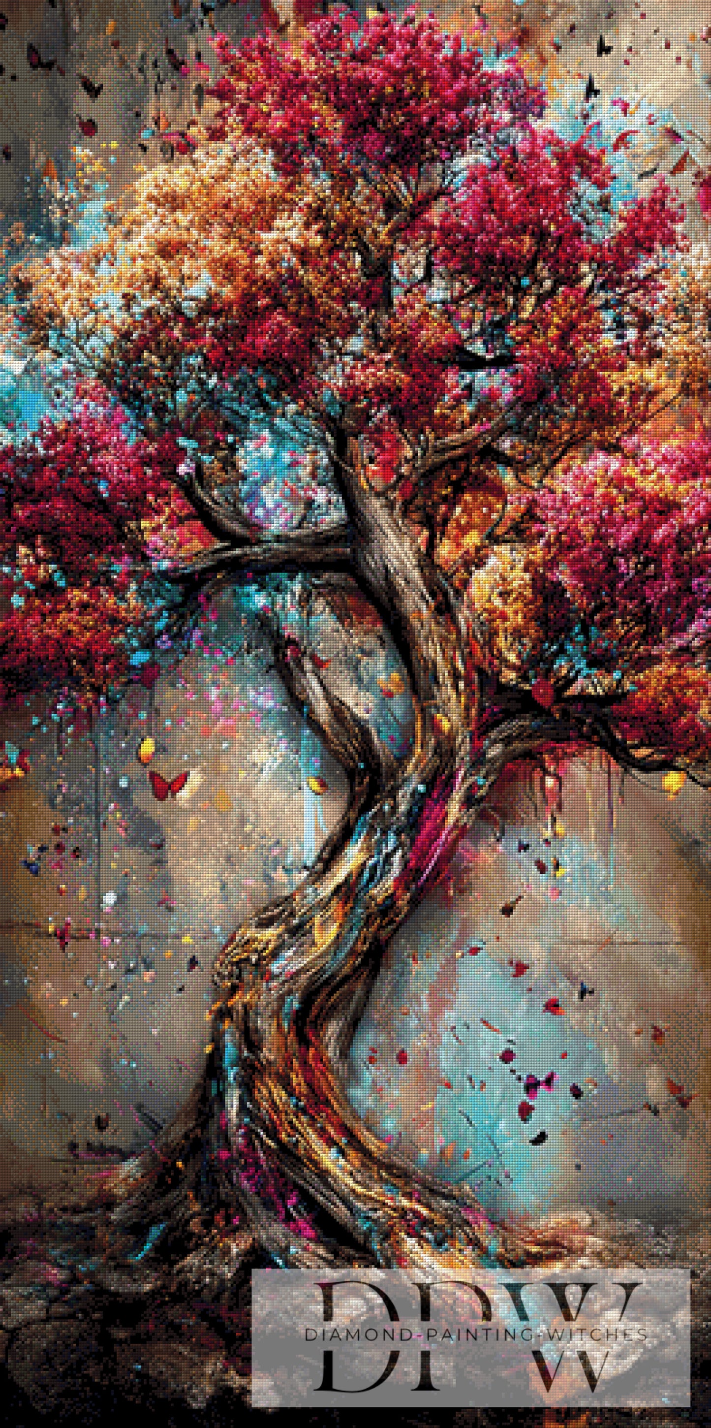 Splash Tree by ellufija 65x130cm mit 340 Farben DPW-6295