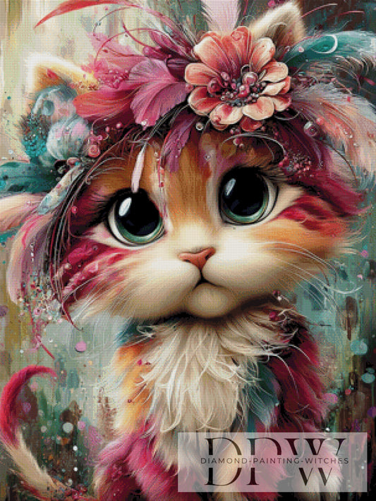 Katzendame by CleoDora 75x100cm mit 270 Farben DPW-6304