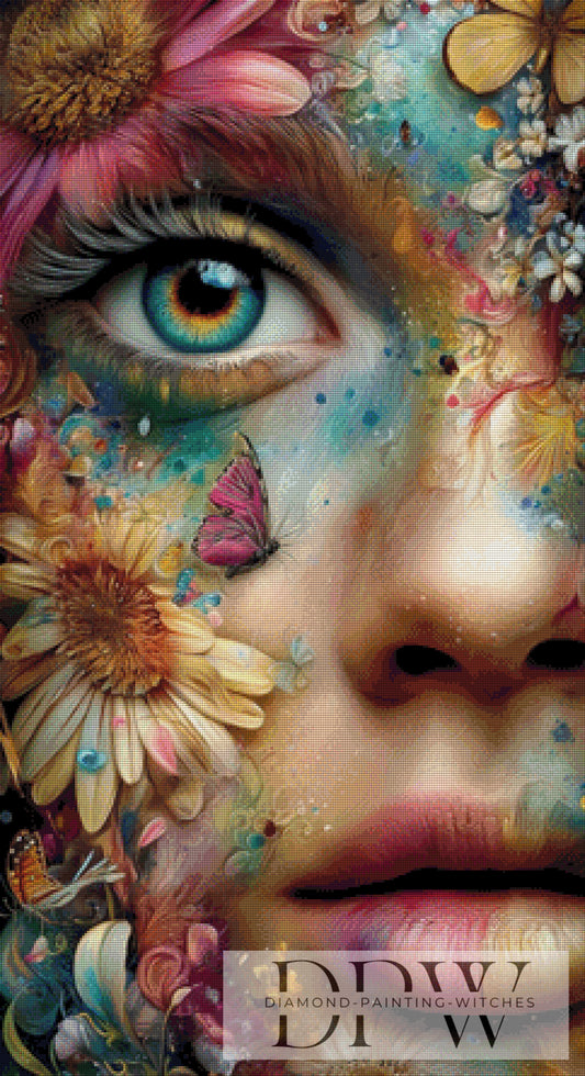 Erwachte Blüten by CleoDora 60x110cm mit 270 Farben DPW-6309