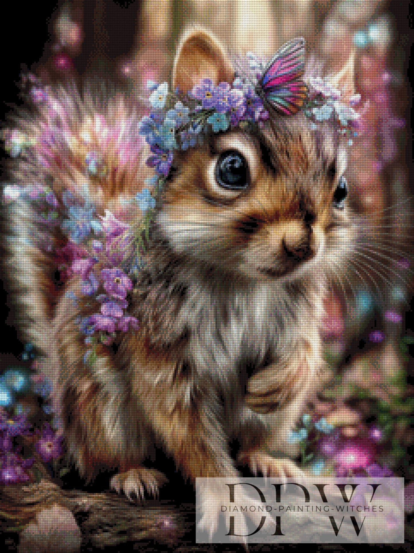 Eichhörnchen im Frühling by CleoDora 60x80cm mit 220 Farben DPW-6327