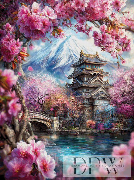 Tempelblüten by Elly_A.I. 90x120cm mit 370 Farben DPW-6334