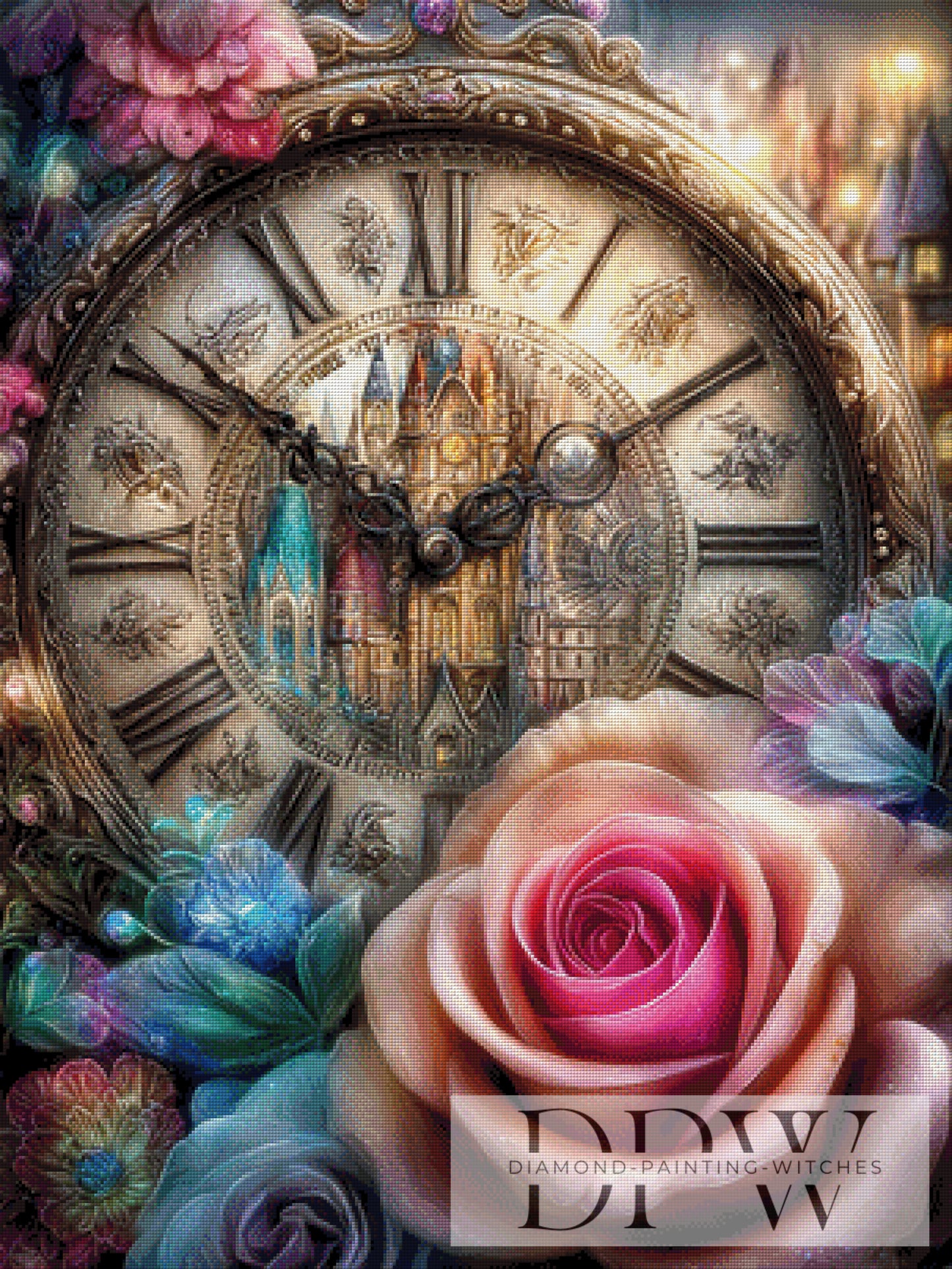 Rosenuhr by Elly_A.I 75x100cm mit 340 Farben DPW-6344