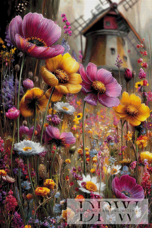 Blumenwiese bei der Mühle by QN  mit 300 Farben