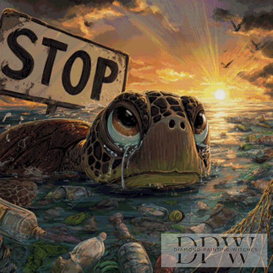 Save our oceans by Lisa Morgan 80x80cm mit 140 Farben DPW-638