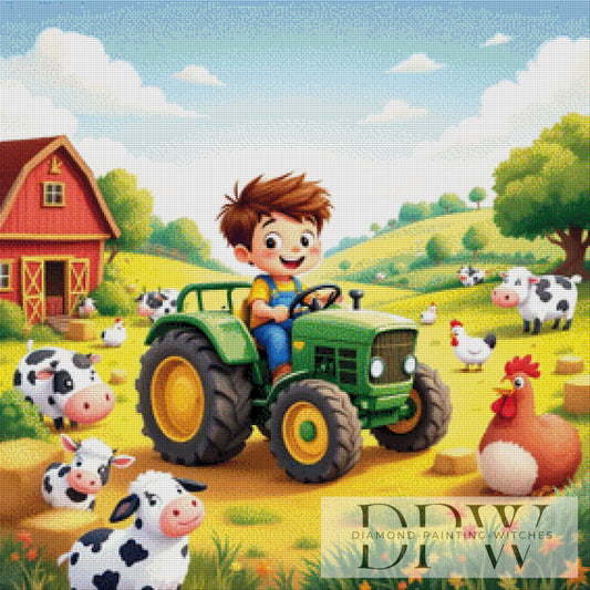 Traktor by QN 70x70cm mit 310 Farben DPW-6390
