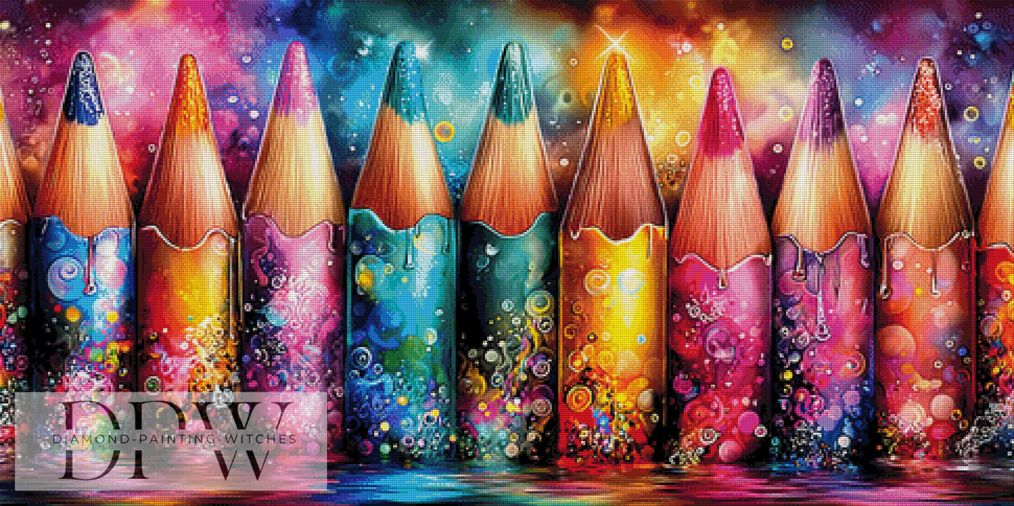 Welt der Stifte by theA.art 120x60cm mit 447 Farben DPW-6393
