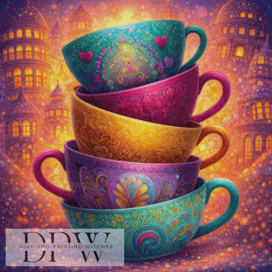 Tassenstapelei by Elly_A.I. 60x 60cm mit 220 Farben DPW-6394