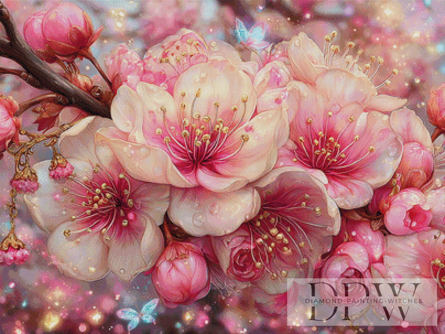 Kirschblüten by Lisa Morgan 100x75cm mit 240 Farben DPW-639
