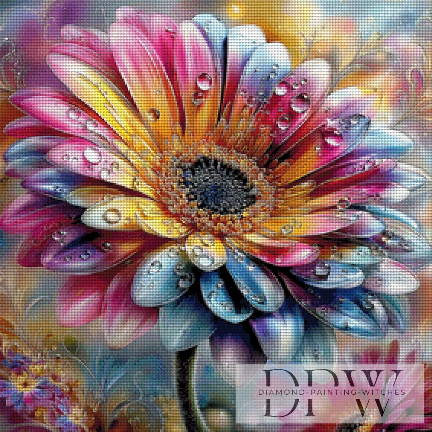Regenkuss by CleoDora 70x70cm mit 300 Farben DPW-6424