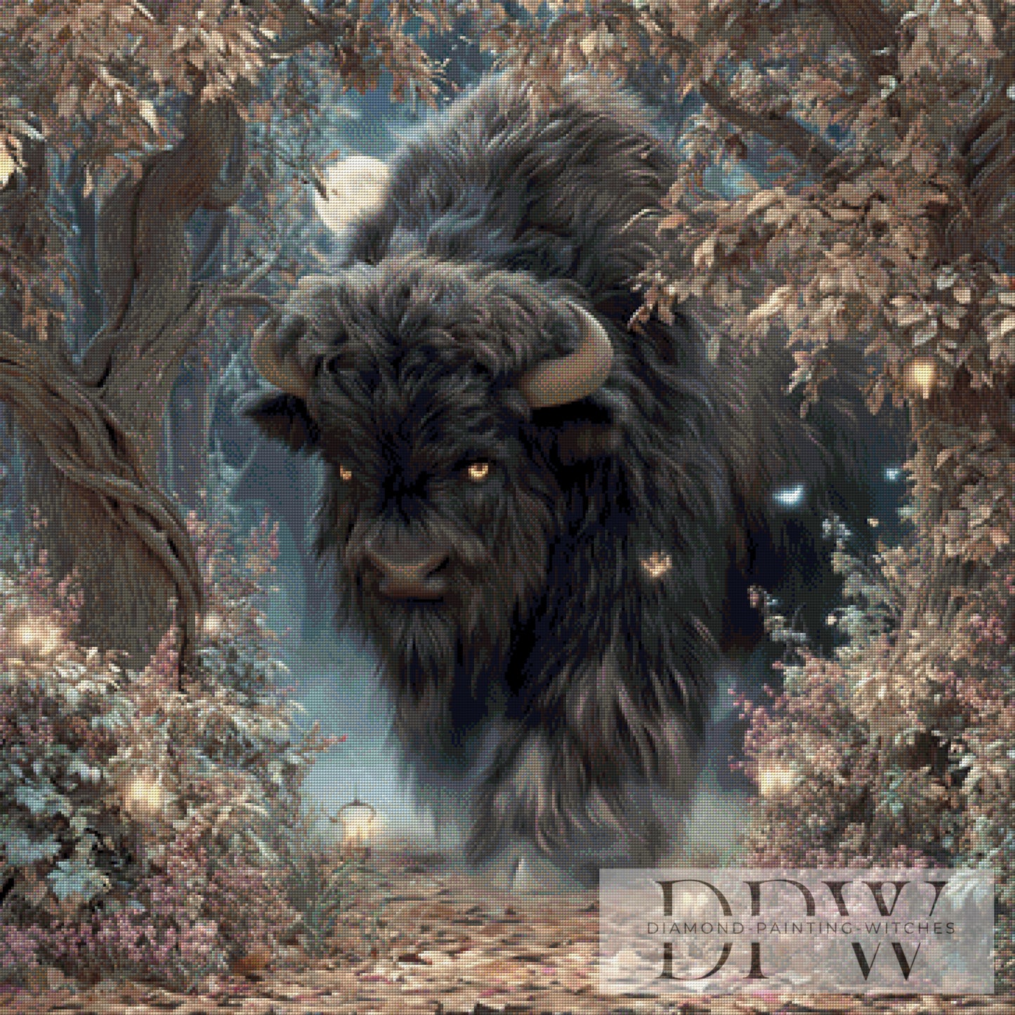 Bison by Lisa Morgan 90x90cm mit 130 Farben DPW-642