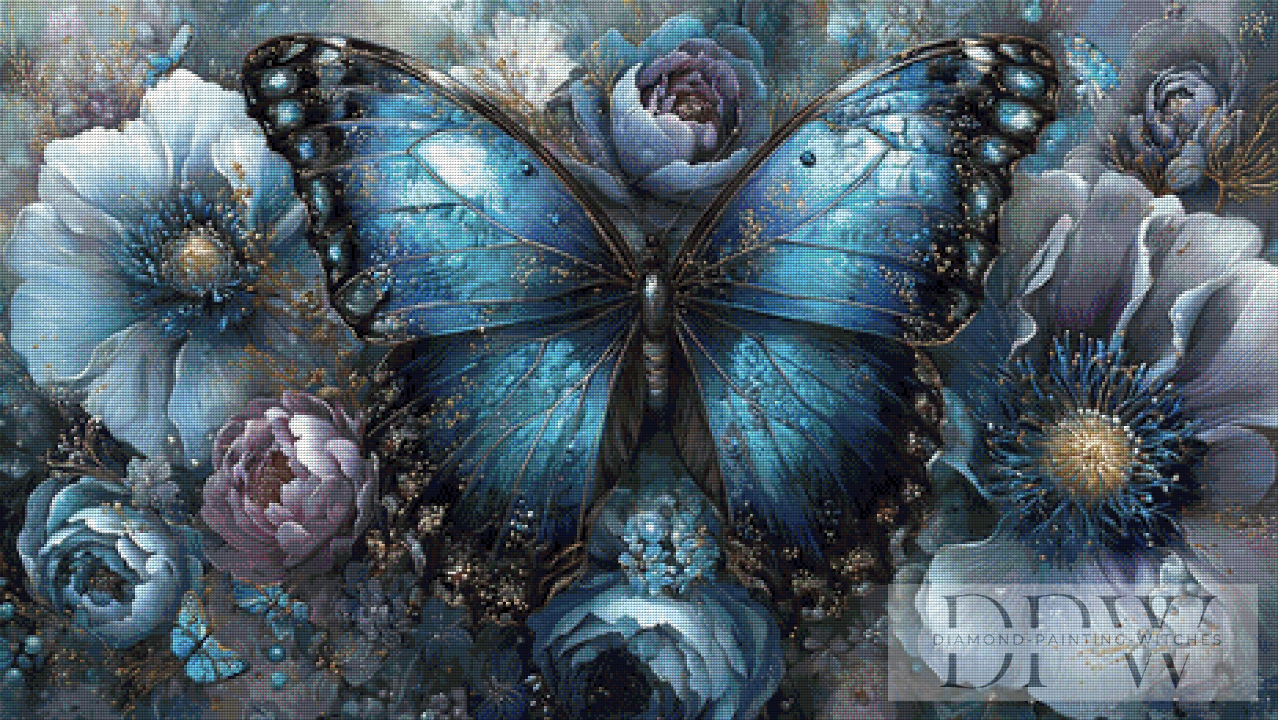 Symphonie in Blau und Blüte by Elly_A.I. mit 150 Farben