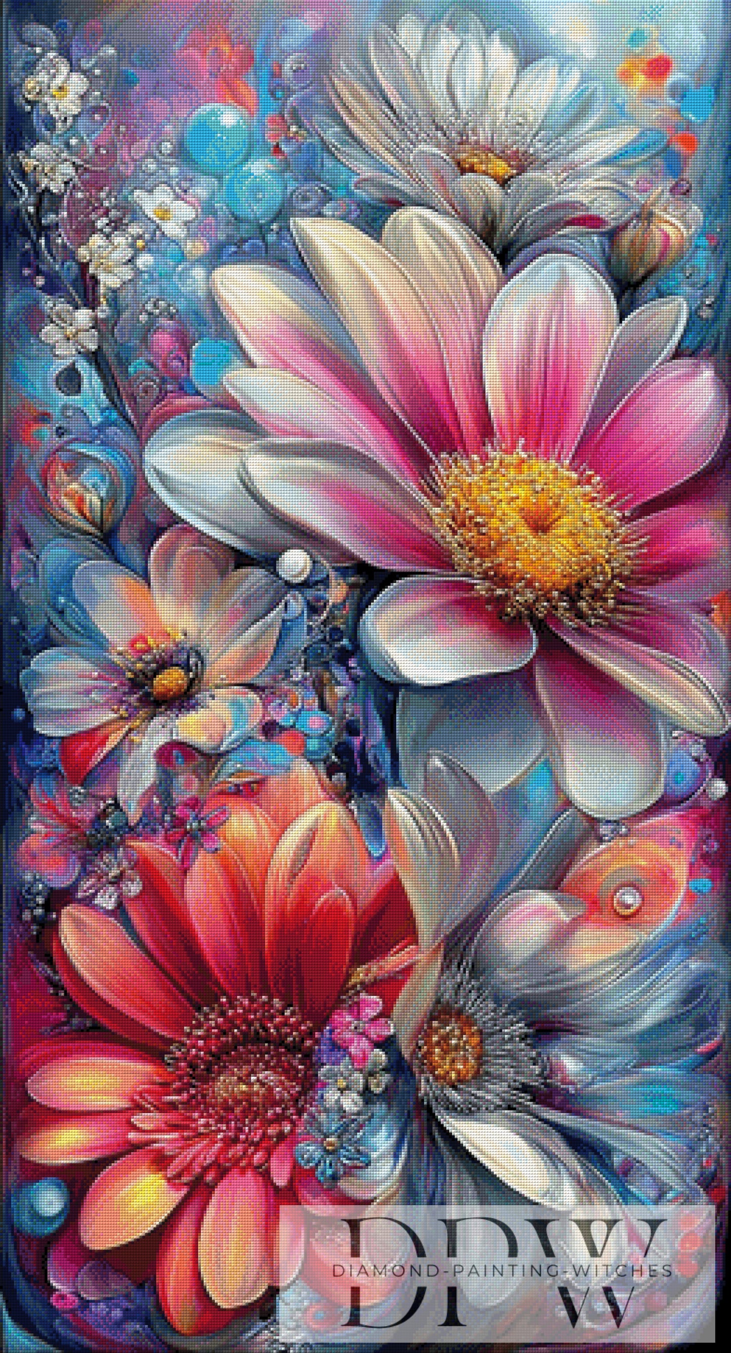 Lichtblüten by CleoDora 65x120cm mit 350 Farben DPW-6471