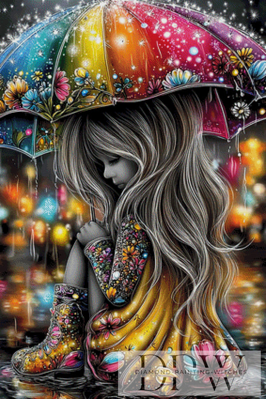 Das Kind im Lichtregen by theA.art 70x105cm mit 380 Farben DPW-6479