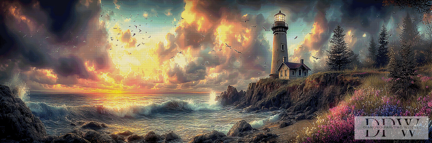 Wächter am Abendmeer by ellufija 300x100cm mit 320 Farben DPW-6483