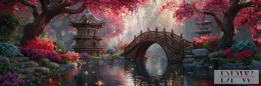 Pagodenlicht am Teich by ellufija 180x60cm mit 260 Farben DPW-6494