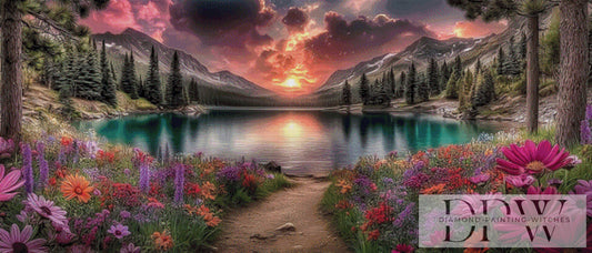 Der See im letzten Licht by CleoDora 140x60cm 260 Farben DPW-6538