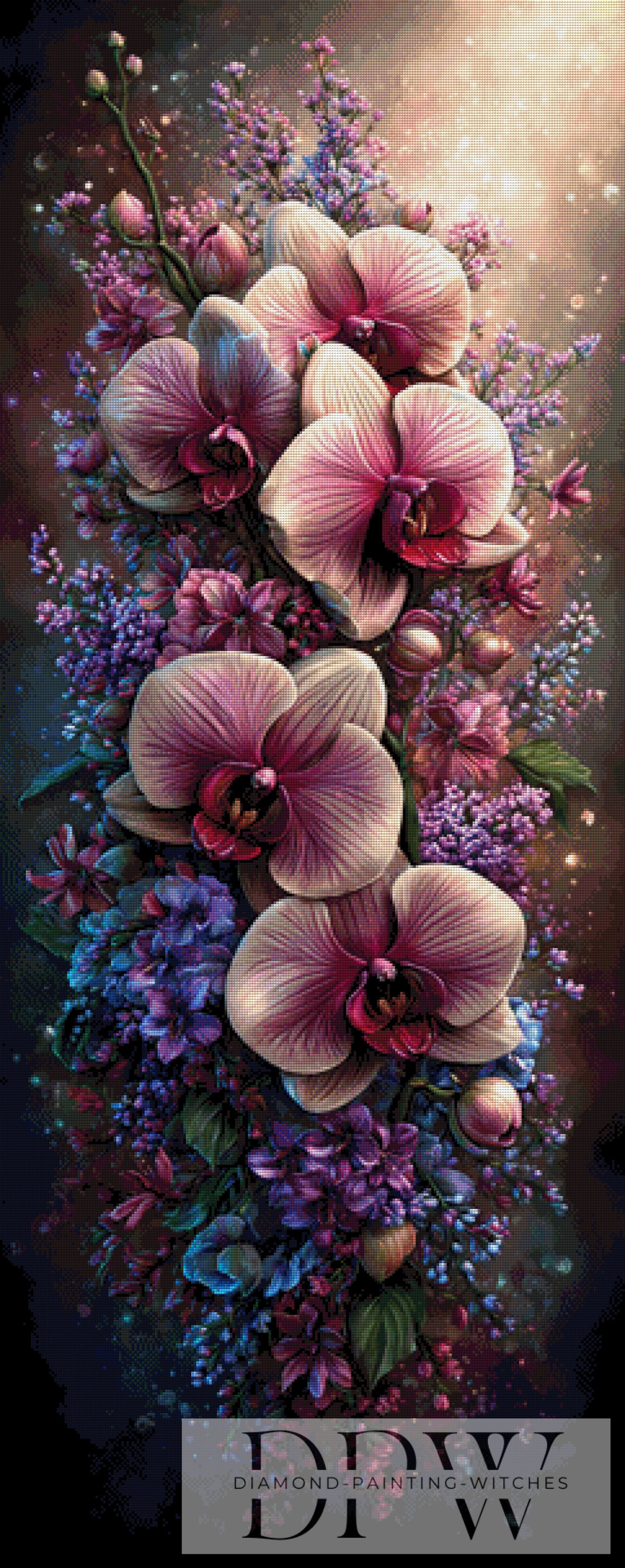 Purpurlicht Orchideen by ellufija 60x150cm mit 270 Farben DPW-6520