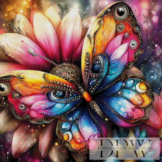Regenbogen Flatterli by theA.art 80x80cm mit 350 Farben DPW-6550