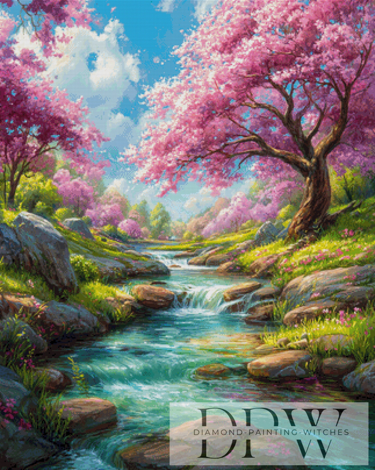 Tal der Kirschblüten by Elly_A.I. 80x100cm mit 330 Farben DPW-6564