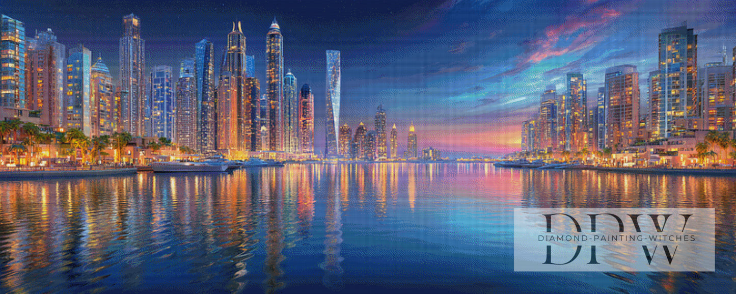 Skylinefluss by Elly_A.I 200x80cm mit 320 Farben DPW-6575