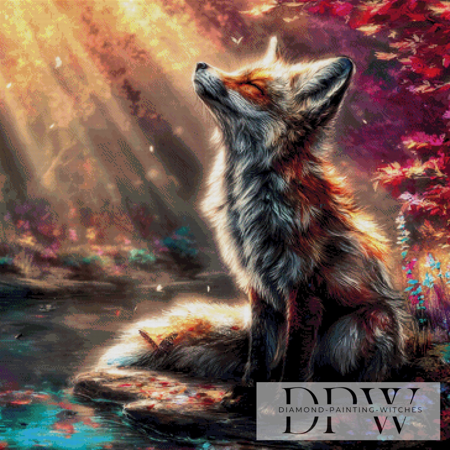 Der träumende Fuchs by ellufija 90x90cm mit 270 Farben DPW-658