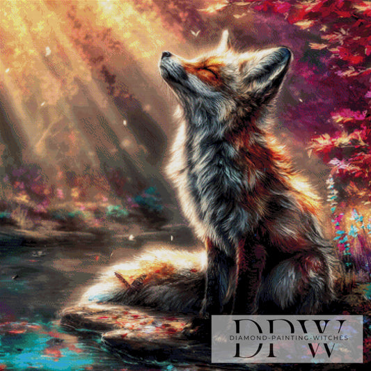 Der träumende Fuchs by ellufija 90x90cm mit 270 Farben DPW-658