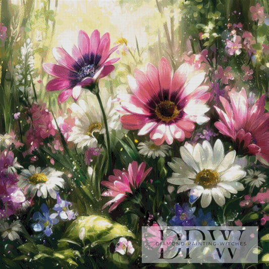 Wildblumen by CleoDora 90x90cm mit 270 Farben DPW-6591