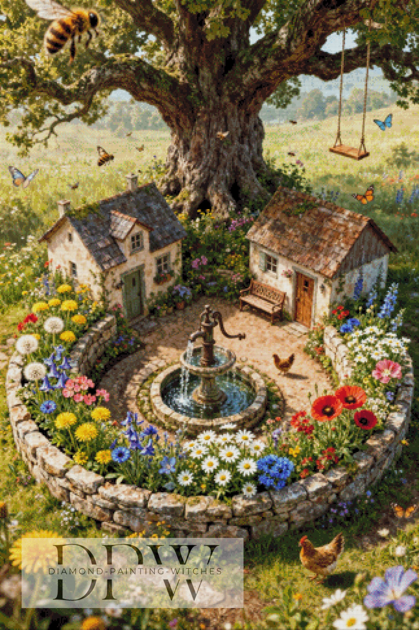 Farmhaus Brunnen by Pixxel Pics 80x120cm mit 300 Farben DPW-6594