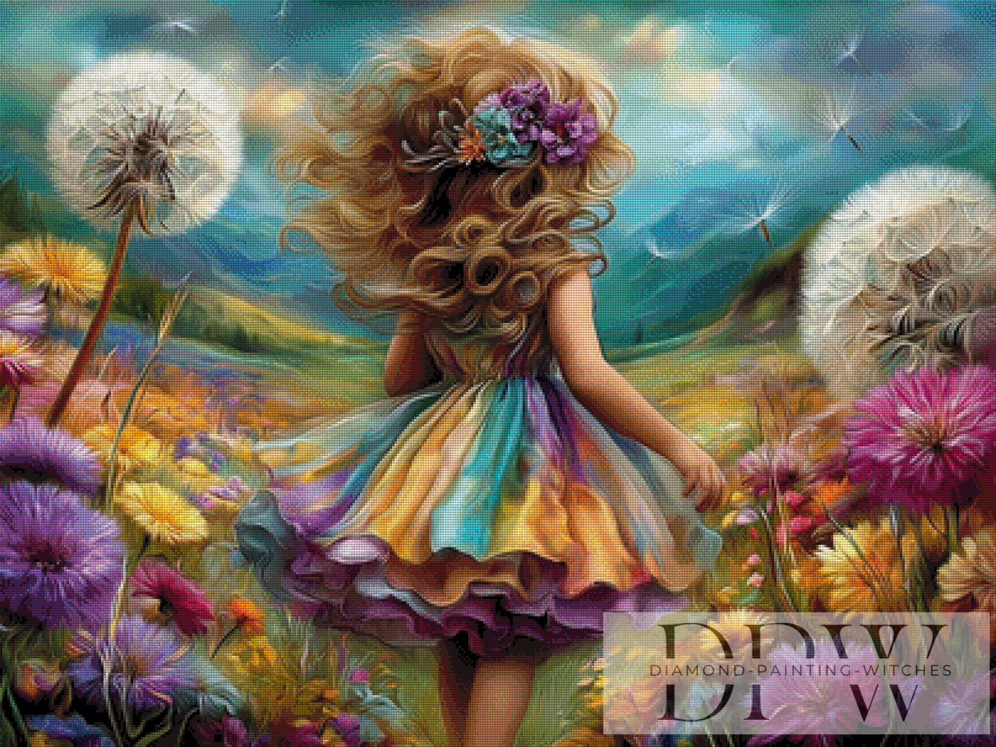 Im Blütenwind by CleoDora 100x75cm mit 330 Farben DPW-665