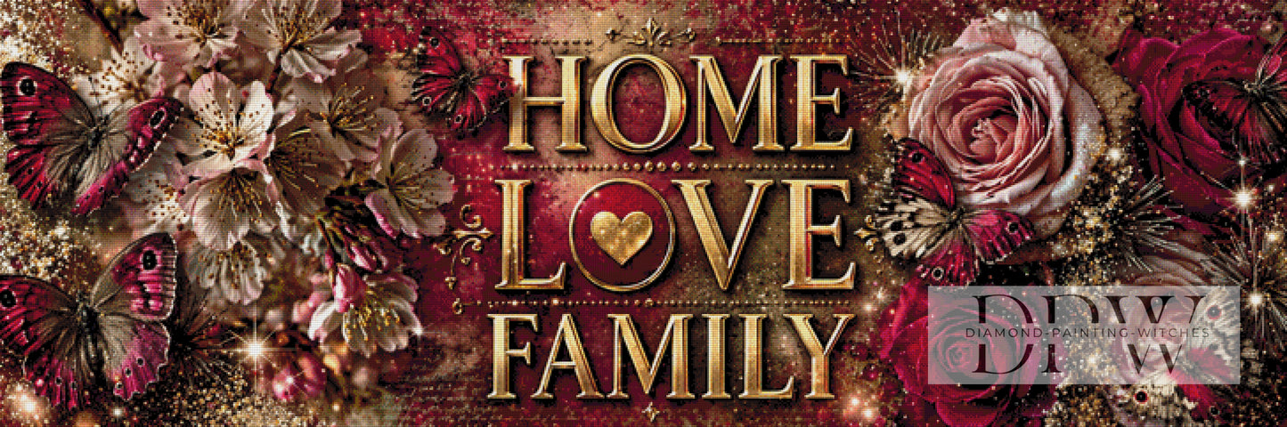 Home Love Family by theA.art 180x60cm mit 250 Farben DPW-6668
