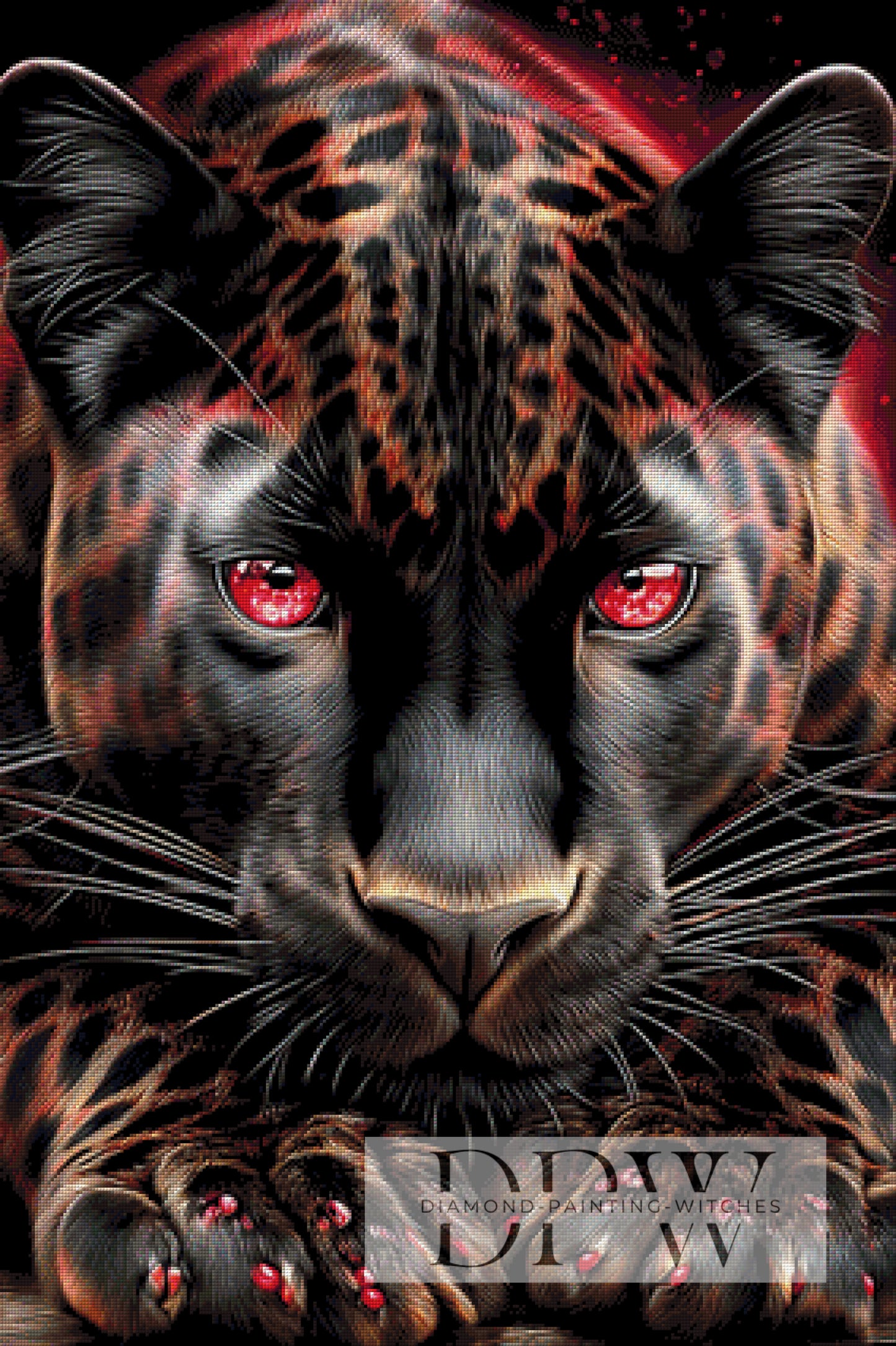 Red eye Panther by theA.art 70x105cm mit 180 Farben DPW-6677