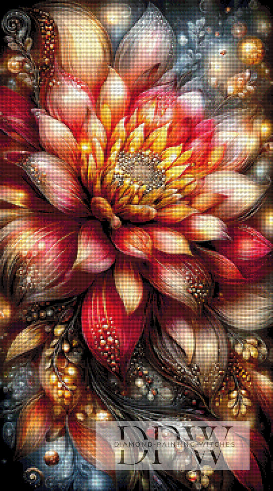 Glutblüte by theA.art 50x90cm mit 260 Farben DPW-6682