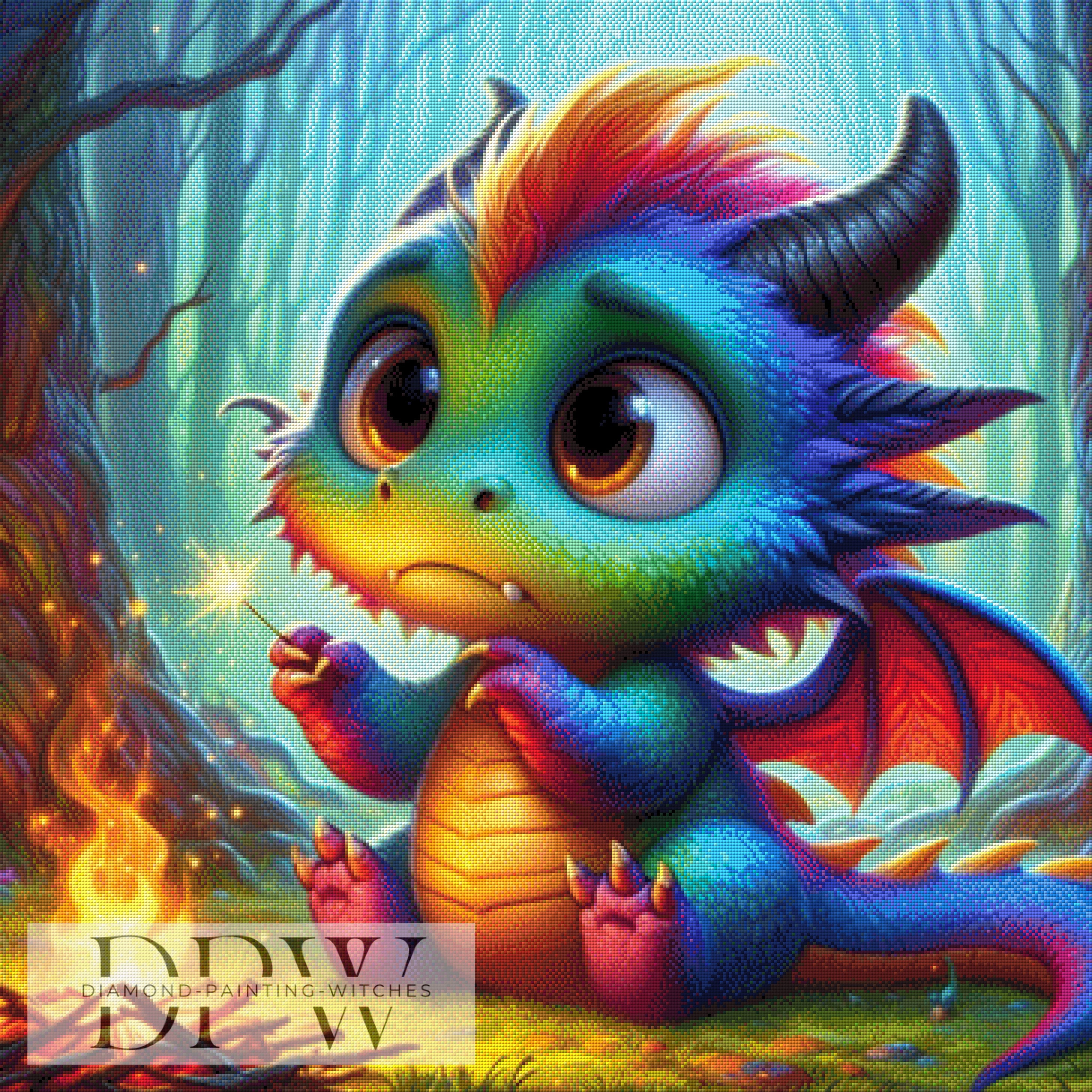 Drache mit Wunderkerze by Casalla Vendetta , mit 380 Farben