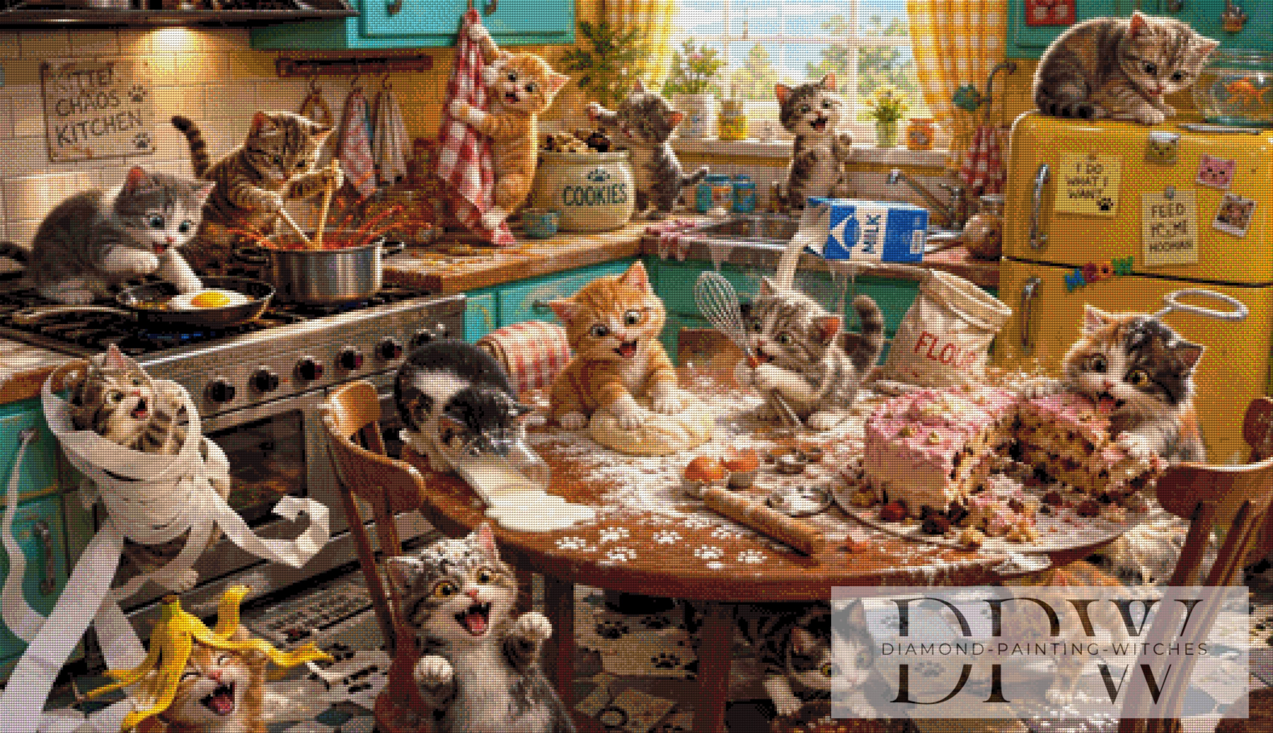 Kitten Chaos Kitchen by Pixxel Pics mit 270 Farben