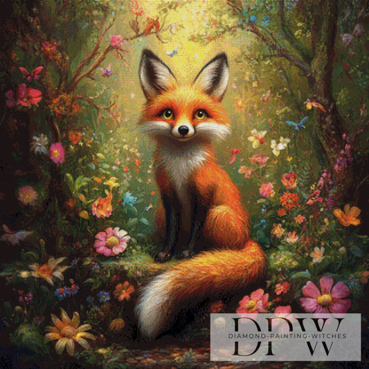 Cute Fox by CreatiVart 80x80cm mit 240 Farben DPW-704