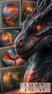 Briefmarken Drache by Elly_A.I  mit 250 Farben