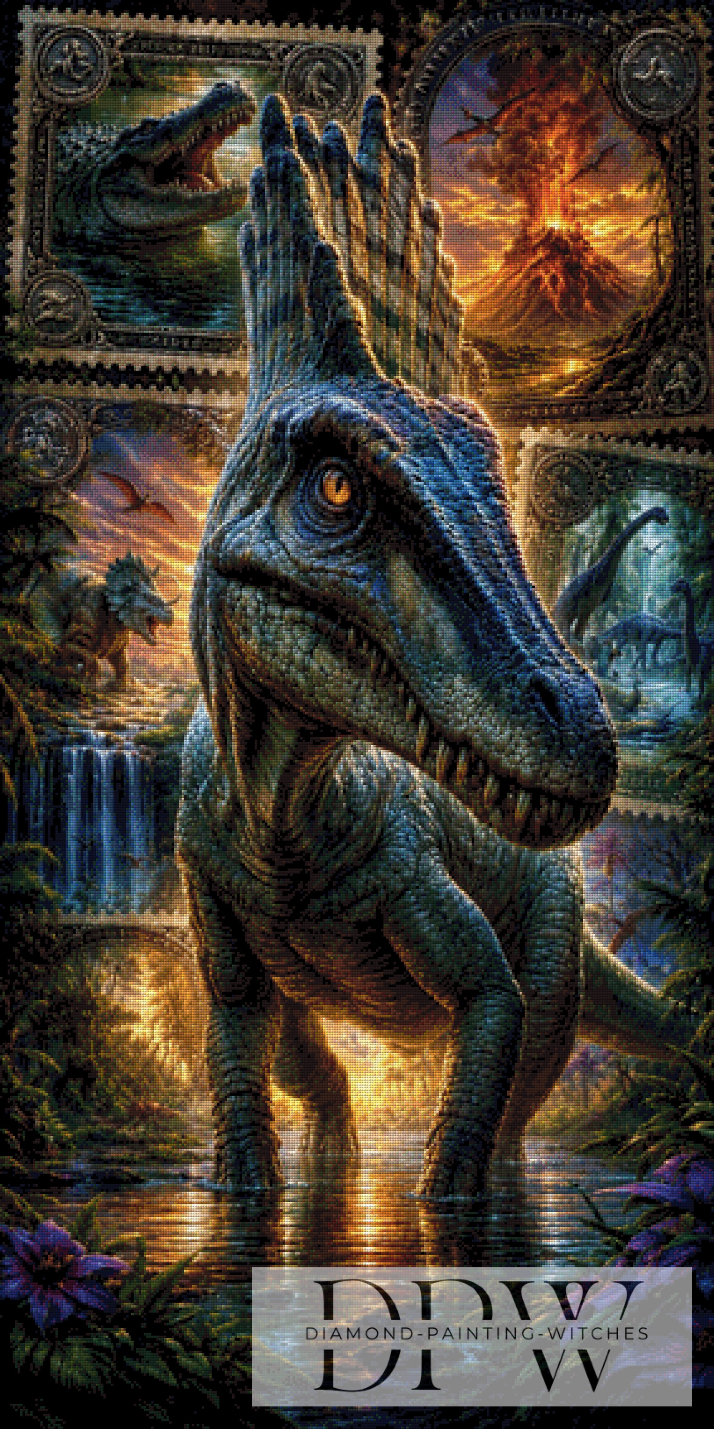 Briefmarken Dinosaurier I by Elly_A.I  mit 240 Farben