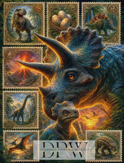 Briefmarken Dinosaurier V by Elly_A.I  mit 250 Farben