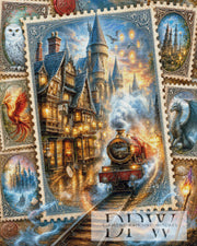 Briefmarken Drachenwelt by Elly_A.I  mit 300 Farben