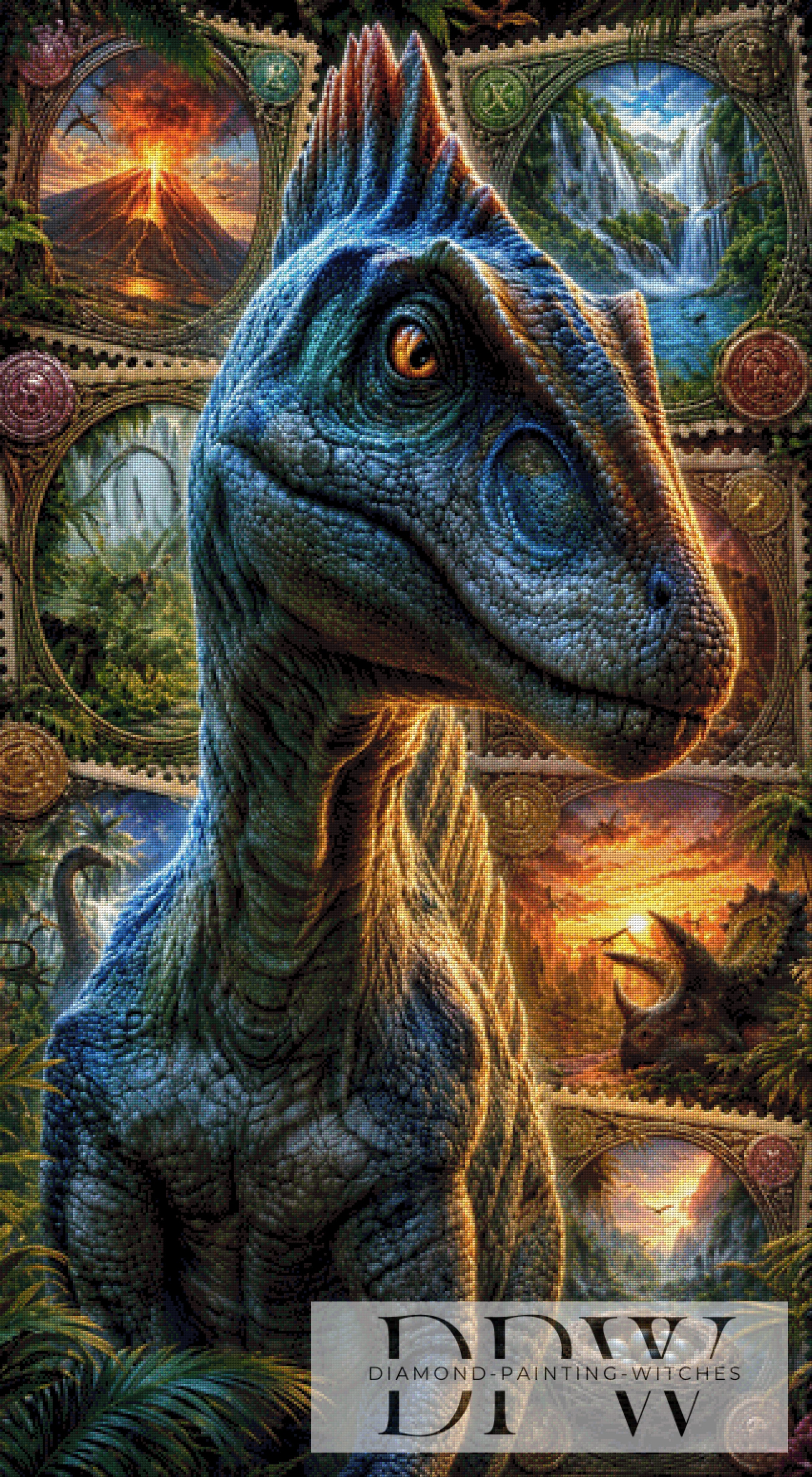 Briefmarken Dinosaurier IV by Elly_A.I  mit 270 Farben