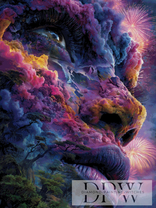 Feuerwerk der Gedanken by QN 90x120cm mit 260 Farben DPW-748