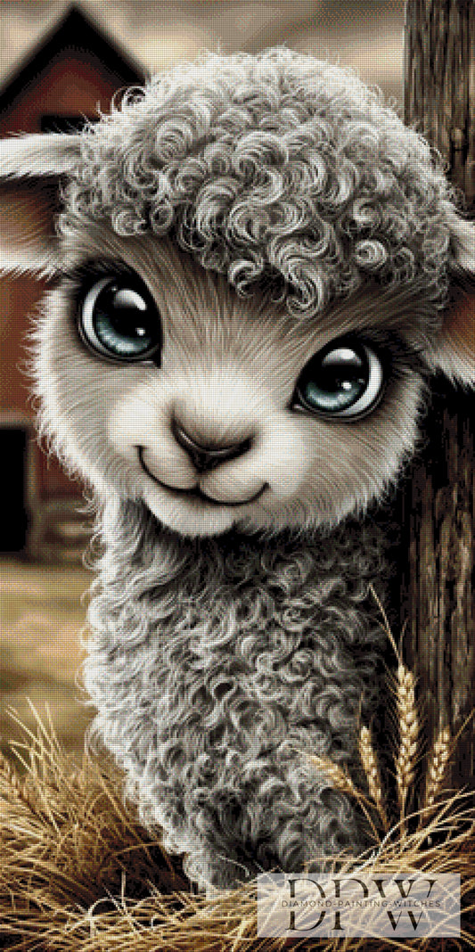 Lars das kleine Lämmchen by Sweet_Loco_AI 60x120cm mit 120 Farben DPW-756