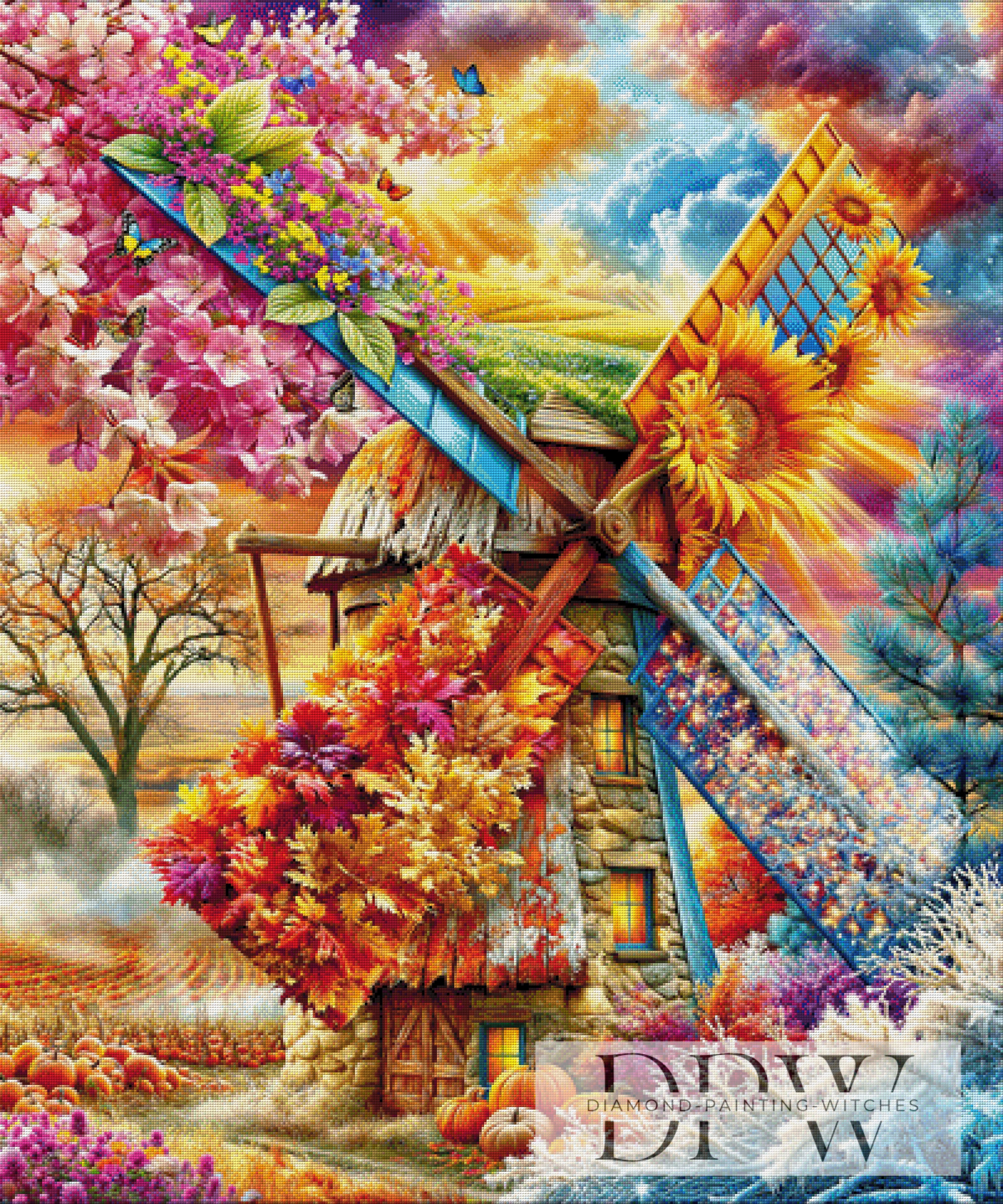Jahreszeiten Windmühle I by CleoDora mit 447 Farben