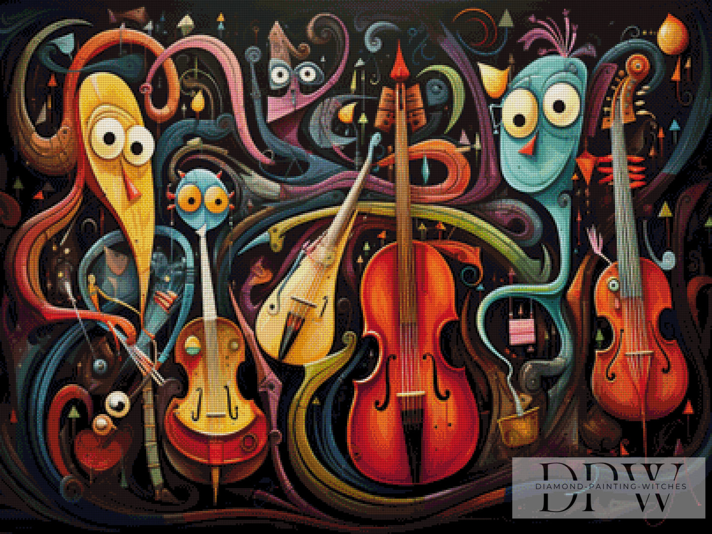 Abstrakte Musik by Pixxel Pics 100x75cm mit 300 Farben DPW-763
