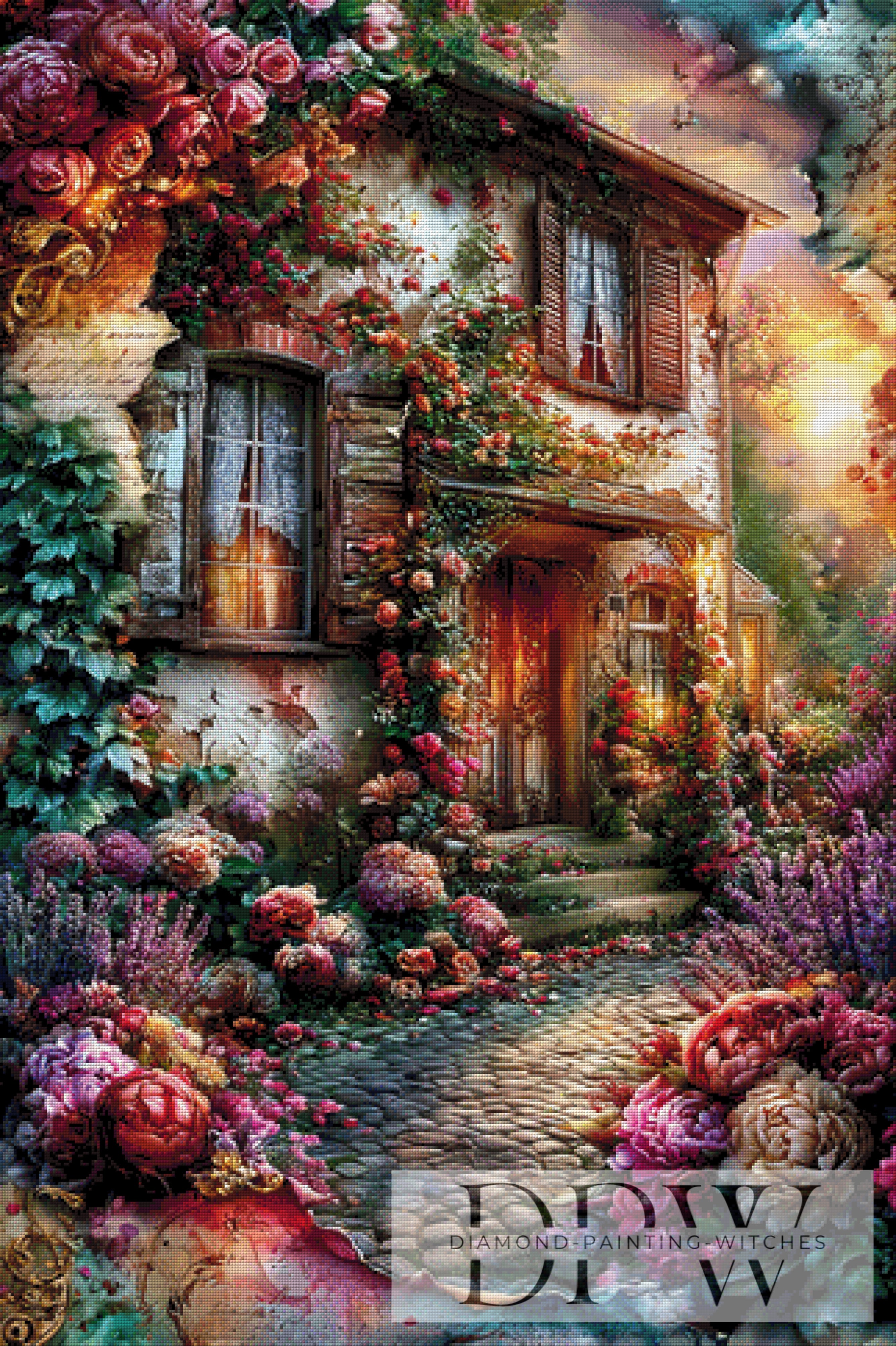 Original Vintage Blütenhaus by ellufija mit 380 Farben
