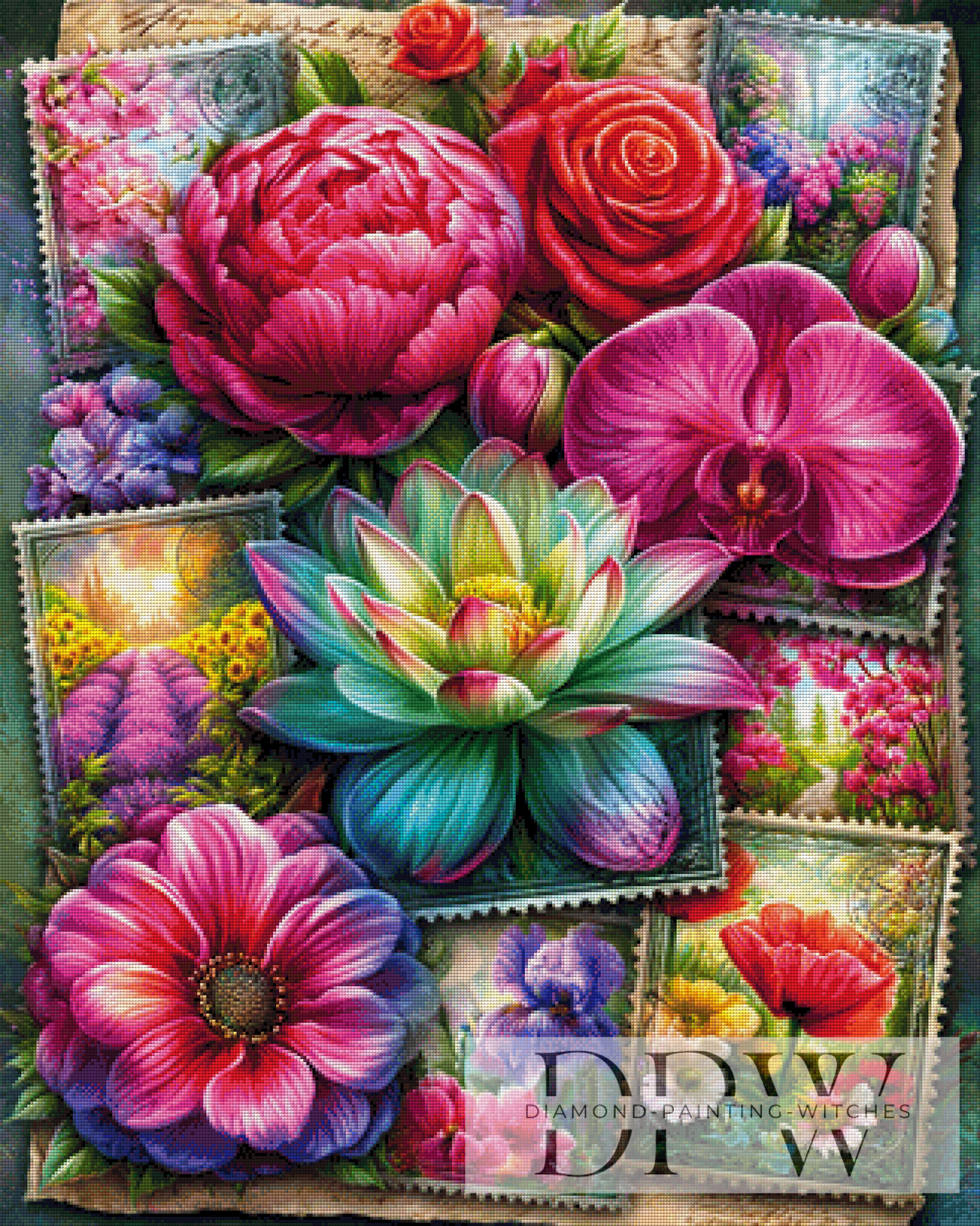 Briefmarken Blüten by Elly_A.I mit 420 Farben