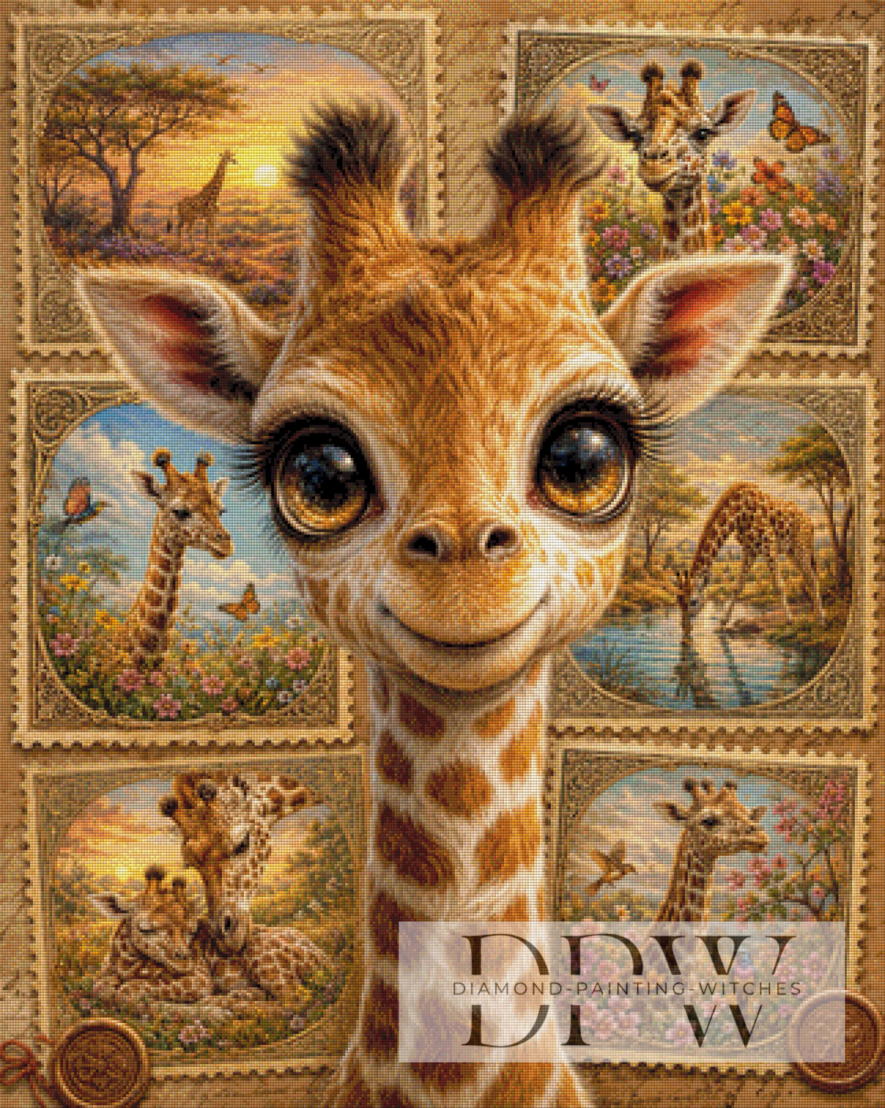 Briefmarken Giraffe by Elly_A.I mit 200 Farben