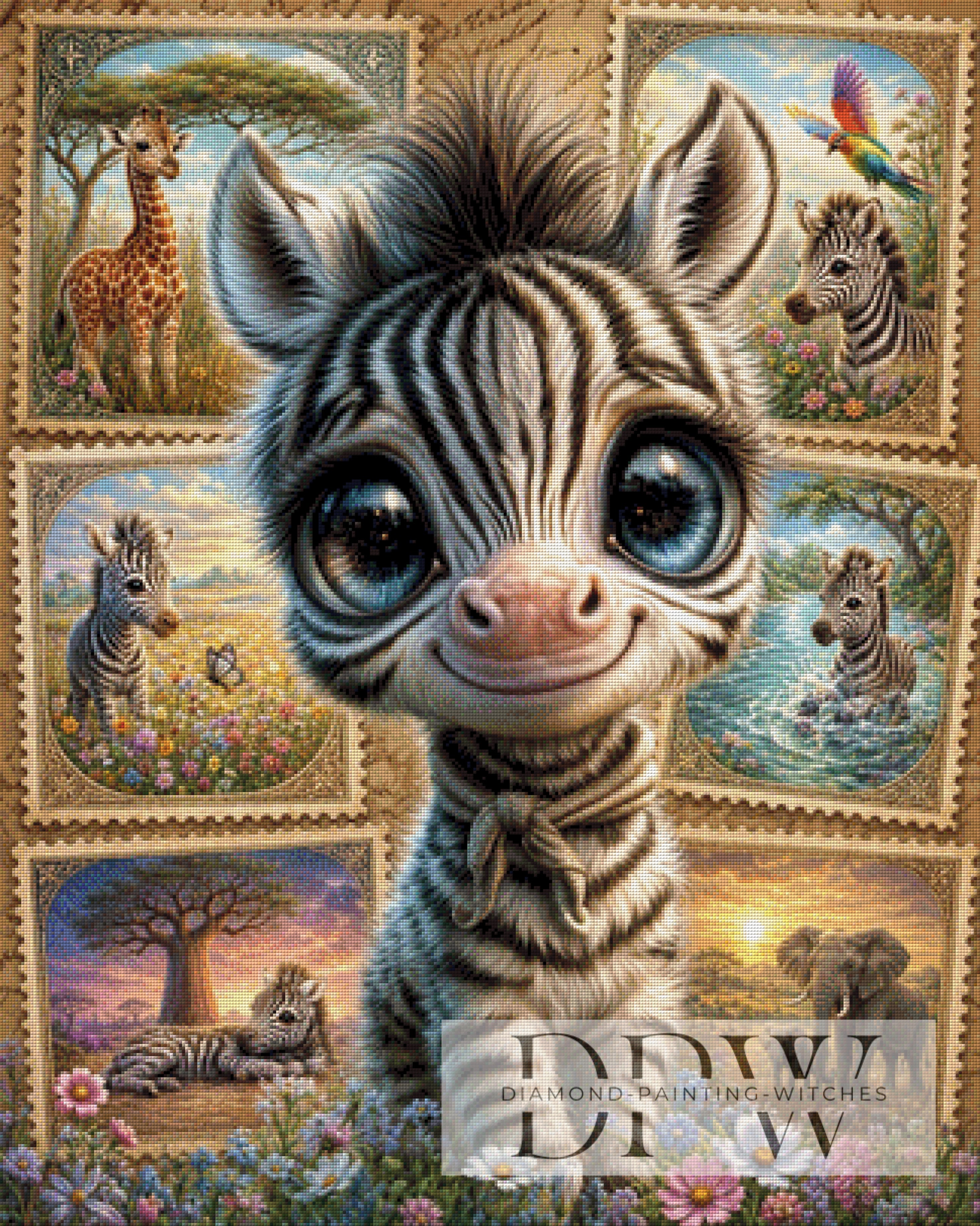 Briefmarken Zebra by Elly_A.I mit 250 Farben