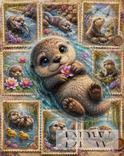 Briefmarken Otter by Elly_A.I mit 300 Farben