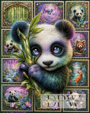 Briefmarken Panda by Elly_A.I mit 290 Farben